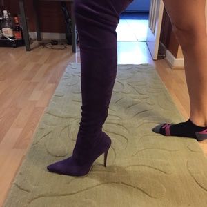 Purple Suede Over the Knee Manolo Boots